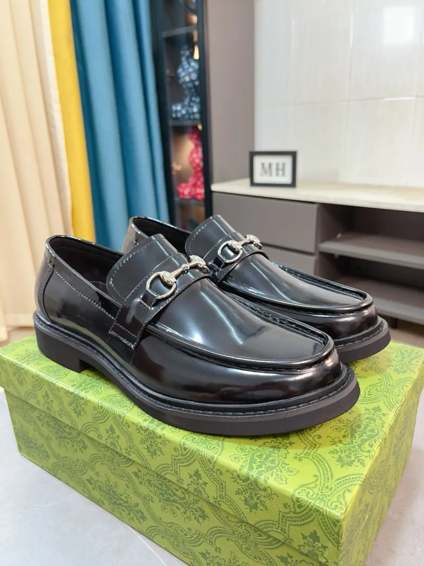 Men's Men's Shoes💰560🌹🌹[GUCCI] Gucci leather shoes are the most popular classic. Synchronized with the official website, the upper is made of Italian first-layer cowhide ➕cowhide lining, with unique brand and unique craftsmanship. Highlighting the hot style of the new year. Stop hesitating, stop wandering, get it now. Number: 38--44